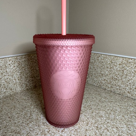 Starbucks Other - Starbucks Pink Matte Studded 16 oz Cup (Plastic)